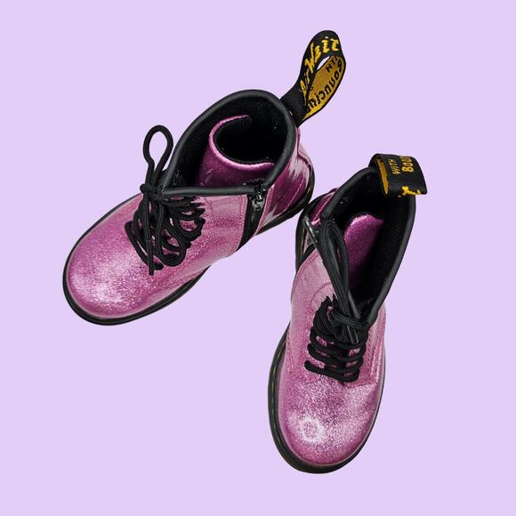 Dr. Martens 1460 8-Eye Glitter Boot - Toddler - Pink - Picture 3 of 8